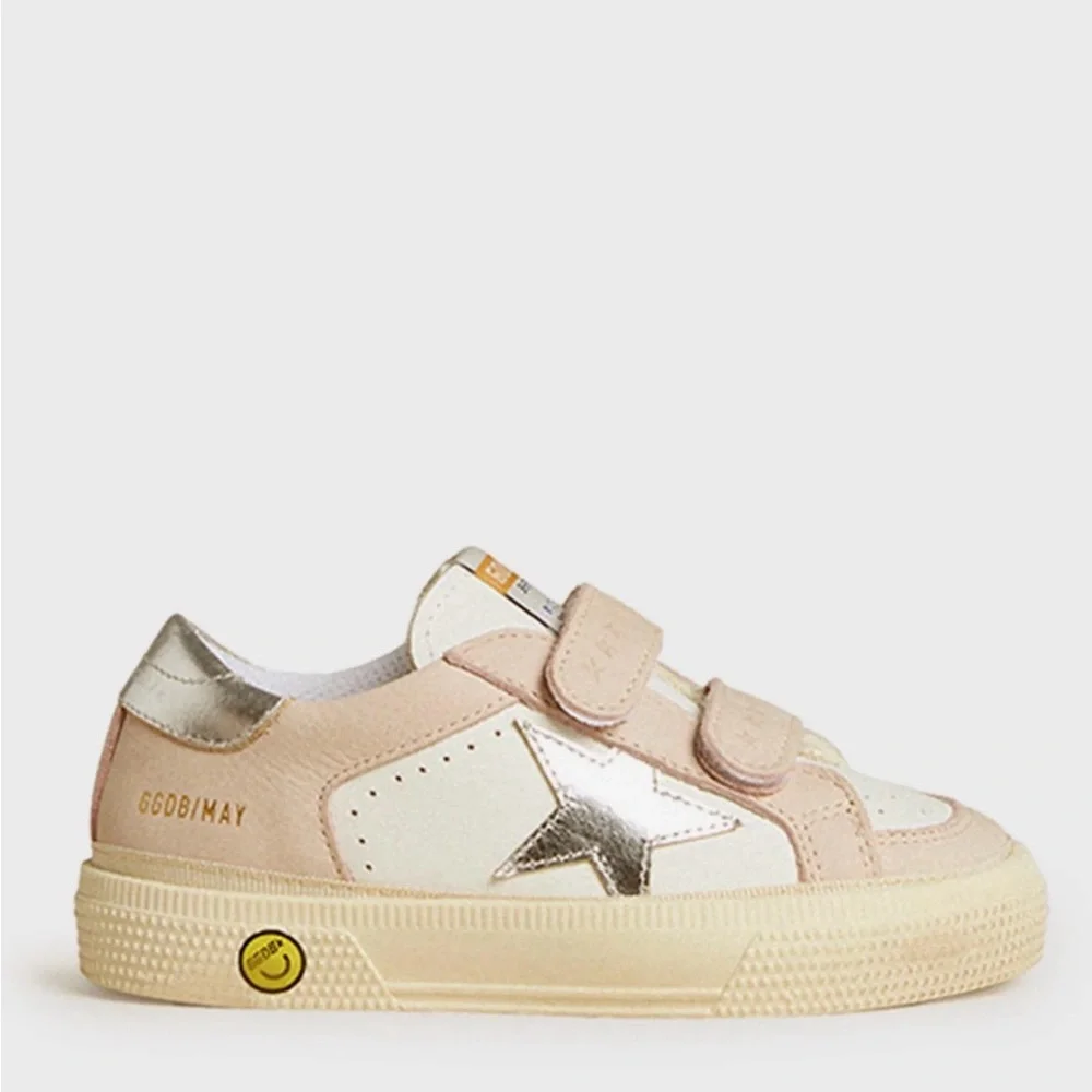 Golden Goose Kids Cream and Pink Sneakers